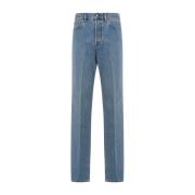 Gucci Blå Denim Straight-Leg Byxor Blue, Dam