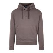 Stone Island Logo Hoodie Bomull Huvtröja Fw24 Gray, Herr