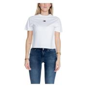 Tommy Hilfiger Vit Enkel T-shirt med Korta ärmar White, Dam