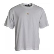 Dolce & Gabbana Metal DG Logo Bomull T-shirt White, Herr