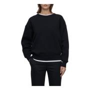 Closed Tryckt sweatshirt med ribbade detaljer Black, Dam