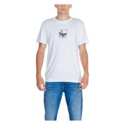 Calvin Klein Jeans Vit Rund Hals T-shirt Herr Höst/Vinter White, Herr