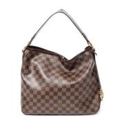 Louis Vuitton Vintage Pre-owned Belagd canvas axelremsvskor Brown, Dam