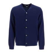 Comme des Garçons Klassisk Ull Knapp-Up Kofta Blue, Herr