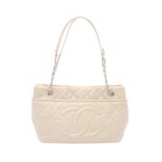 Chanel Vintage Pre-owned Canvas chanel-vskor Beige, Dam