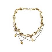 Chanel Vintage Pre-owned Tyg halsband Yellow, Dam