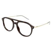 Gucci Stiliga Pilot Optiska Glasögon i Havana Tortoise Black, Unisex