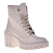 Baldinini Combat boots in vanilla leather Beige, Dam