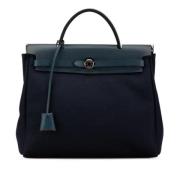 Hermès Vintage Pre-owned Canvas handvskor Blue, Dam