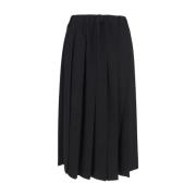 Comme des Garçons Svart Ull Plisserad Midi Kjol Black, Dam