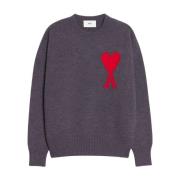 Ami Paris ADC Crewneck Sweater Gray, Dam