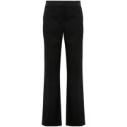 Genny Svart Textured Straight Leg Byxor Black, Dam