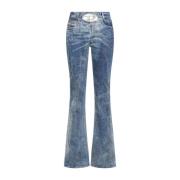 Diesel Blå Denim Flared Leg Jeans Blue, Dam