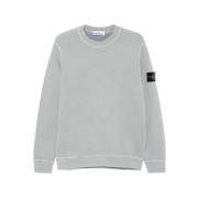 Stone Island Diagonal Fleece Crewneck Sweatshirt 'Old' Effect Gray, He...