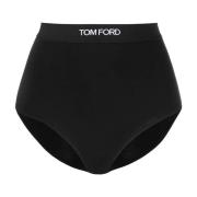 Tom Ford Logo Band High-Waisted Underwear Briefs Black, Dam