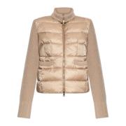 Moncler Kofta med vadderad framsida Beige, Dam