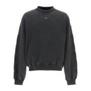 Off White St. Matthew Crewneck Sweatshirt med pil Gray, Herr