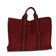 Hermès Vintage Pre-owned Canvas handvskor Red, Dam