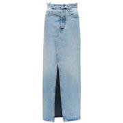 MM6 Maison Margiela Klarblå Denimkjol med Framslits Blue, Dam