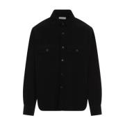 Saint Laurent Djup Färgad Svart Overshirt Black, Herr