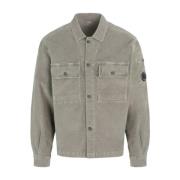 C.p. Company Corduroy Buttoned Utility Overshirt Walnut Gray, Herr