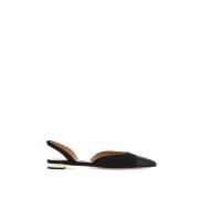 Aquazzura Gyllene Häl Slingback Ballerinor Black, Dam