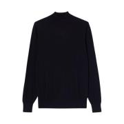 Brooks Brothers Merino Ull Mock Neck Tröja Blue, Herr