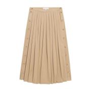 Brooks Brothers Knappskjorts-cirkelkjol Beige, Dam