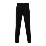 Incotex Svarta Ull Stretch Slim Byxor Black, Herr