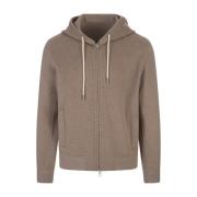 Montecore Brun Cashmere Zip-Up Hoodie Sweater Brown, Herr