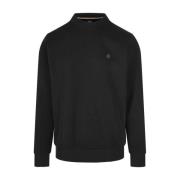 Hugo Boss Svart Crew Neck Sweatshirt Monogram Patch Black, Herr