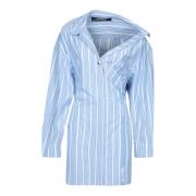 Jacquemus Vit Klänning Aw24 Dammode Blue, Dam