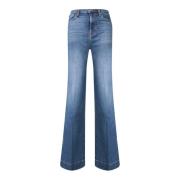 7 For All Mankind Blå Flare Jeans Blue, Dam