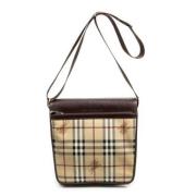 Burberry Vintage Pre-owned Belagd canvas axelremsvskor Beige, Dam