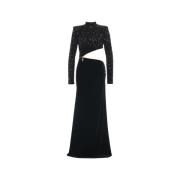 Elisabetta Franchi Svart Klänning Aw24 Elegant Modell Black, Dam