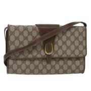 Gucci Vintage Pre-owned Laeder axelremsvskor Beige, Dam