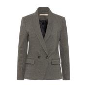 RUE de Femme Trendig rutig blazer med exklusiva knappar Brown, Dam