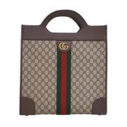 Gucci Vintage Pre-owned Belagd canvas gucci-vskor Brown, Dam