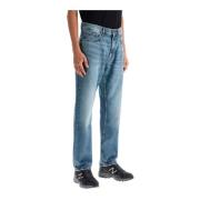 Hugo Boss Slitna denim raka ben jeans Blue, Herr