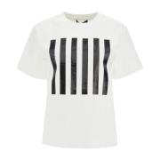 Marc Jacobs Randig Box Tee Bomull Paljett T-shirt White, Dam