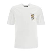 Moschino Teddybjörnsmönster Crew Neck T-shirt White, Herr