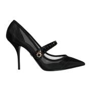 Dolce & Gabbana Kristallhäl Mary Jane Pumps Black, Dam