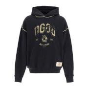 Dolce & Gabbana Sliten Logo Print Oversized Hoodie Black, Herr