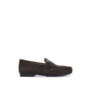 Tod's Mockasin i mocka Gummisula Slip-On Sko Brown, Dam