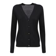 Tory Burch Svart V-ringad Cardigan Tröja Black, Dam