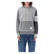 Thom Browne Tonal Grey Stickat Hoodie Pullover Gray, Herr