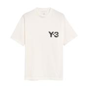 Y-3 Klassisk bomullst-shirt med tryckt logotyp White, Herr