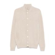 Zanone Ivory Cardigan Sweaters Tunga Knappar Beige, Herr