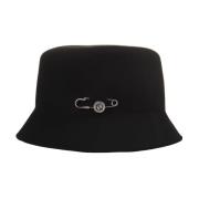 Ermanno Scervino Svart Merinoull Bucket Hat Black, Dam