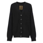 UMA Wang Svart V-ringad Cardigan Tröja Black, Dam